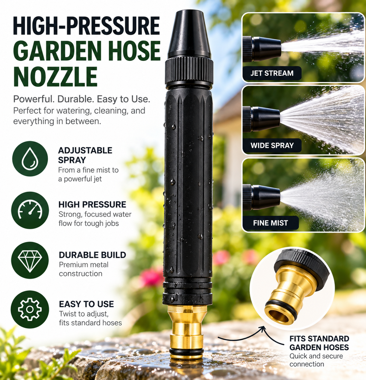 Adjustable Garden Hose Nozzle